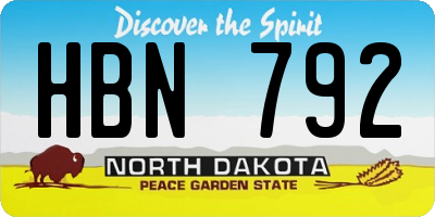 ND license plate HBN792