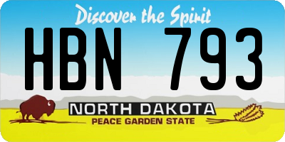 ND license plate HBN793