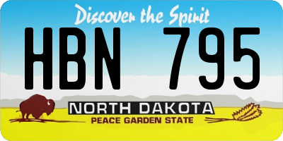 ND license plate HBN795