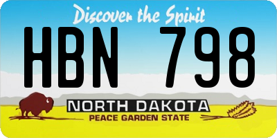 ND license plate HBN798