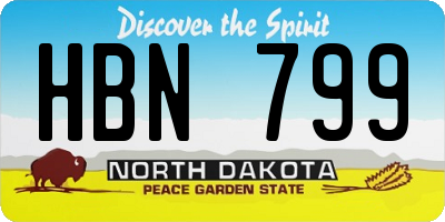 ND license plate HBN799