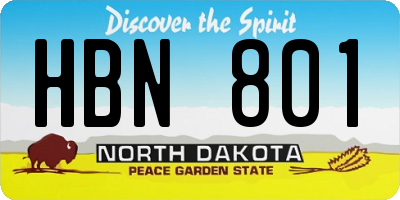 ND license plate HBN801