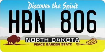 ND license plate HBN806