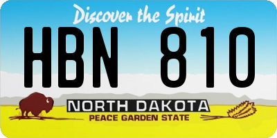 ND license plate HBN810
