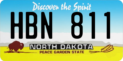 ND license plate HBN811