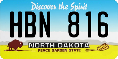 ND license plate HBN816