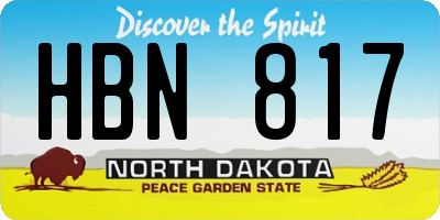 ND license plate HBN817