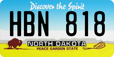 ND license plate HBN818