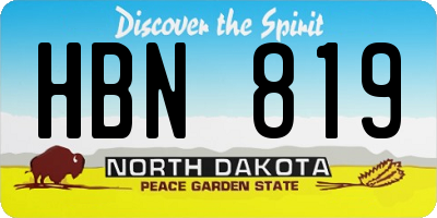 ND license plate HBN819