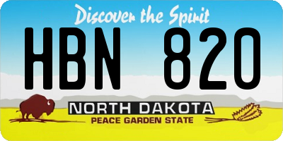 ND license plate HBN820