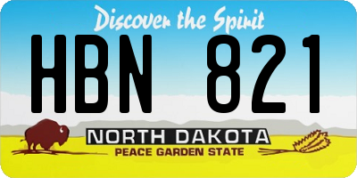ND license plate HBN821