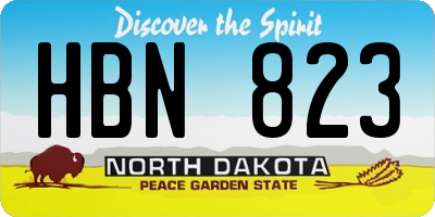 ND license plate HBN823