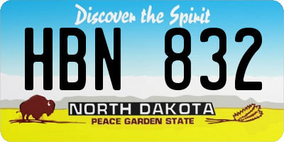 ND license plate HBN832