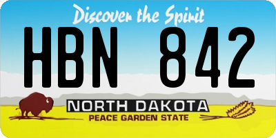 ND license plate HBN842