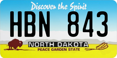 ND license plate HBN843