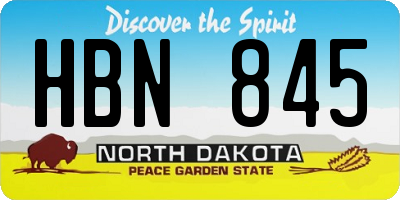 ND license plate HBN845
