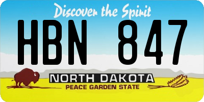ND license plate HBN847