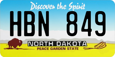 ND license plate HBN849