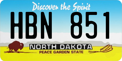 ND license plate HBN851