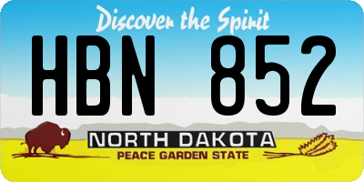 ND license plate HBN852