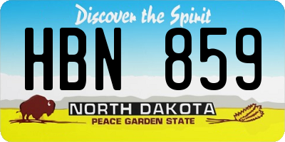 ND license plate HBN859