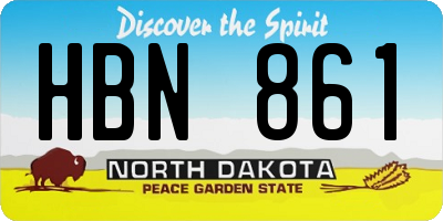 ND license plate HBN861