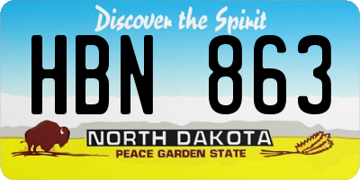 ND license plate HBN863