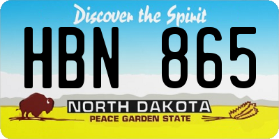 ND license plate HBN865