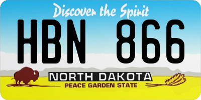 ND license plate HBN866