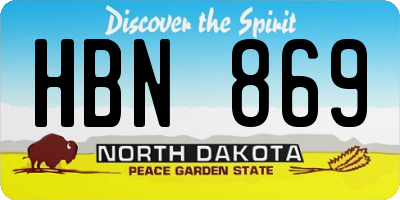 ND license plate HBN869