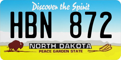 ND license plate HBN872