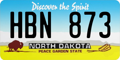 ND license plate HBN873