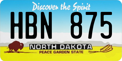 ND license plate HBN875