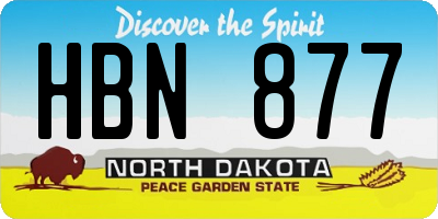 ND license plate HBN877