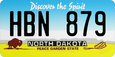 ND license plate HBN879
