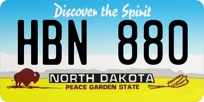 ND license plate HBN880