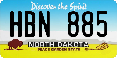 ND license plate HBN885
