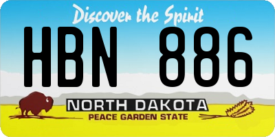 ND license plate HBN886