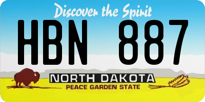 ND license plate HBN887