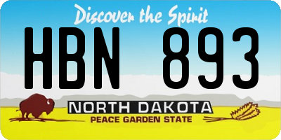 ND license plate HBN893