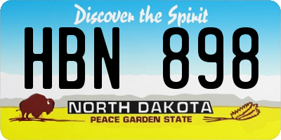 ND license plate HBN898