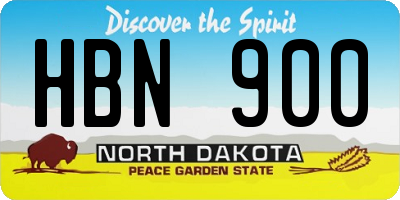 ND license plate HBN900