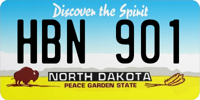 ND license plate HBN901