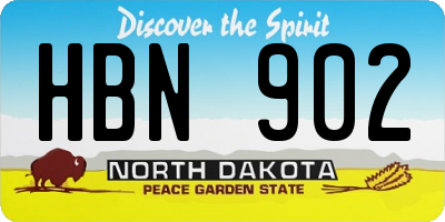 ND license plate HBN902