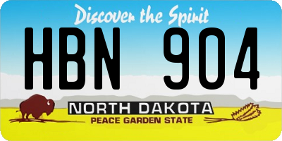 ND license plate HBN904