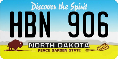 ND license plate HBN906