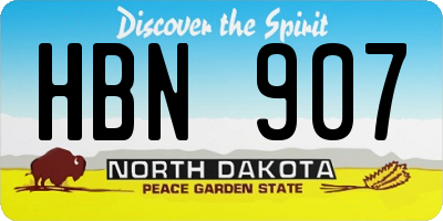 ND license plate HBN907