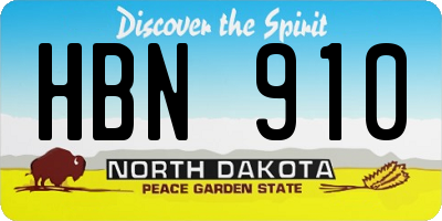 ND license plate HBN910
