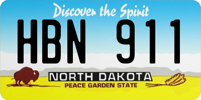 ND license plate HBN911