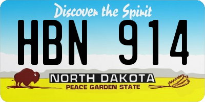 ND license plate HBN914